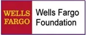 A red and yellow logo for the wells fargo foundation.