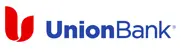 A blue and white logo for union bank.